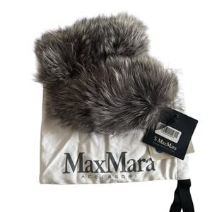 NWT ‘S Max Mara Fox Fur Cuffs – Light Grey
